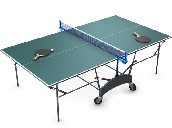 Equipo para el tenis de mesa - raqueta, pelota, mesa